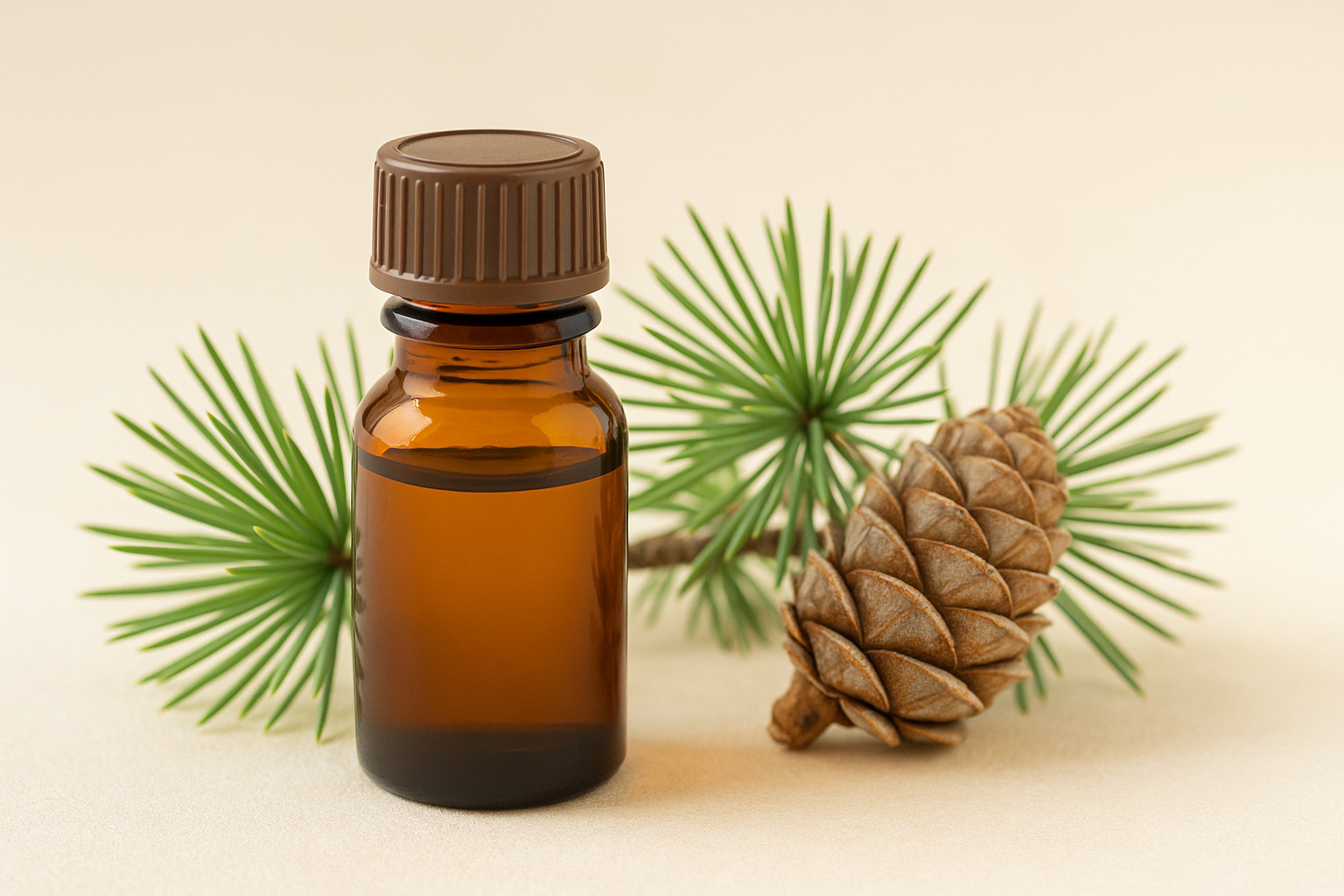 Écorce de cèdre et flacon d’huile
